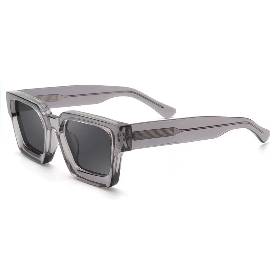 Custom LOGO Luxury Polarizing Sun Glasses for Men Square Acetate Sunglasses TAC Polarized Shield Available Blue Red Clear Gray