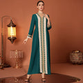 New Arrival Party Clothing Muslim Embroidery Long Elegant Dress Turkish Robe Long Sleeve Evening Dress