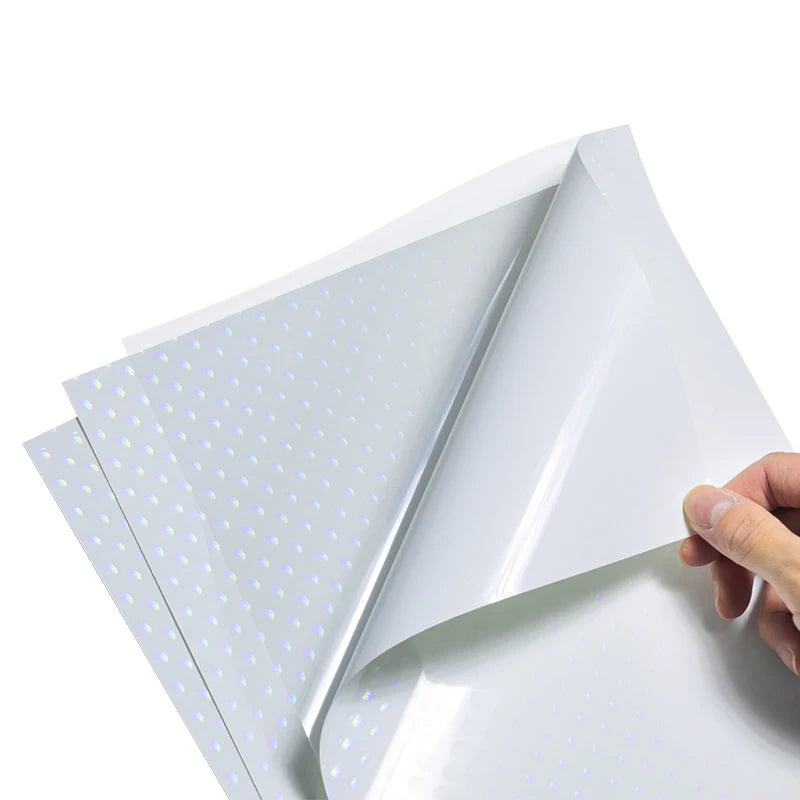 Inkjet Sticker Factory Wholesale A4 Size Waterproof Vinyl Transparent Flash Holographic Film Craft Photo Frame Candle