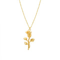 A Single Rose Collarbone Necklace for Women Europe and America Cold Wind Necklace for Women Stainless Steel