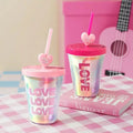 M Colorful Water Bottle Random Color 1pc Portable Gym Travel Cups Clear Leakproof Drinking Bottle Outdoor Straw Bottle