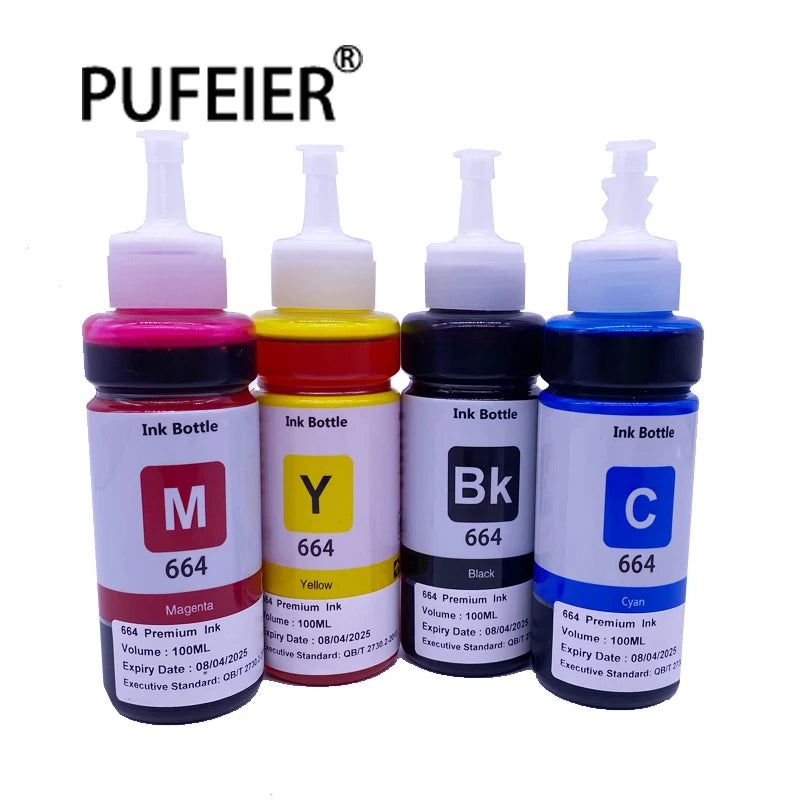 100ML T664 664 Refill Dye Ink Kit for Epson L301 L303 L310 L313 L351 L353 L358 L360 L363 L365 L455 L558 L585 L1300 Printer Ink