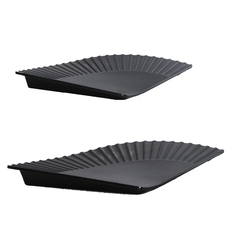 Eco-friendly Bpa Free Tableware Melamine Scallopped Plates Charger Plate Sushi Trays Plates Fan Shape