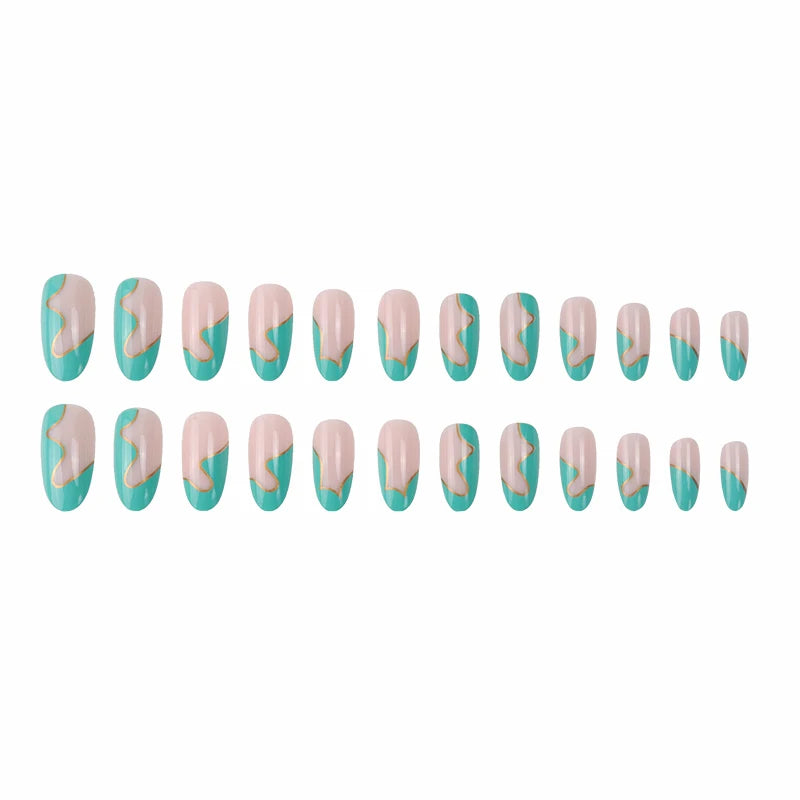 Factory Wholesale Luxury False Press-On Acrylic Nails for Women ABS Material Ballet Shape for Nail Art Salon
