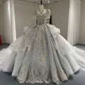 Jancember GT102 Princess Bling Short Sleeve Wedding Gowns Dresses With Long Train
