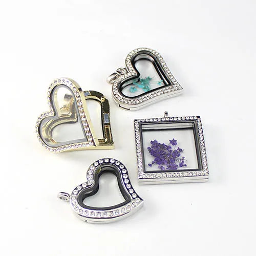 Openable Glass Photo Box Sweater Chain Fashion Accessories Alloy Glass Photo Locket Frame Pendant Jewelry Findings Components