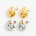 Fenny 18K Gold-plated Wholesale Waterproof New Stylish Bubble Hollow Water Drop Stud Stainless Steel Earring for Women