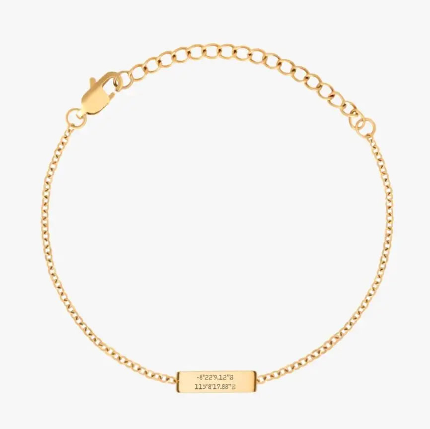 Inspire Stainless Steel Jewelry Custom Minimal Charm Bracelet Couple Bracelet Free Engrave High Quality and Lower Price Jewelry