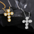 Hot Selling 925 Sterling Silver 3mm Moissanite VVS Gold Plated Cross Pendant Necklace for Women Jewelry with GRA Certification