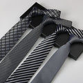 Wholesale Business High-end Men's Dark Color Necktie 8cm Striped Polyester Tie for Formal Occasions