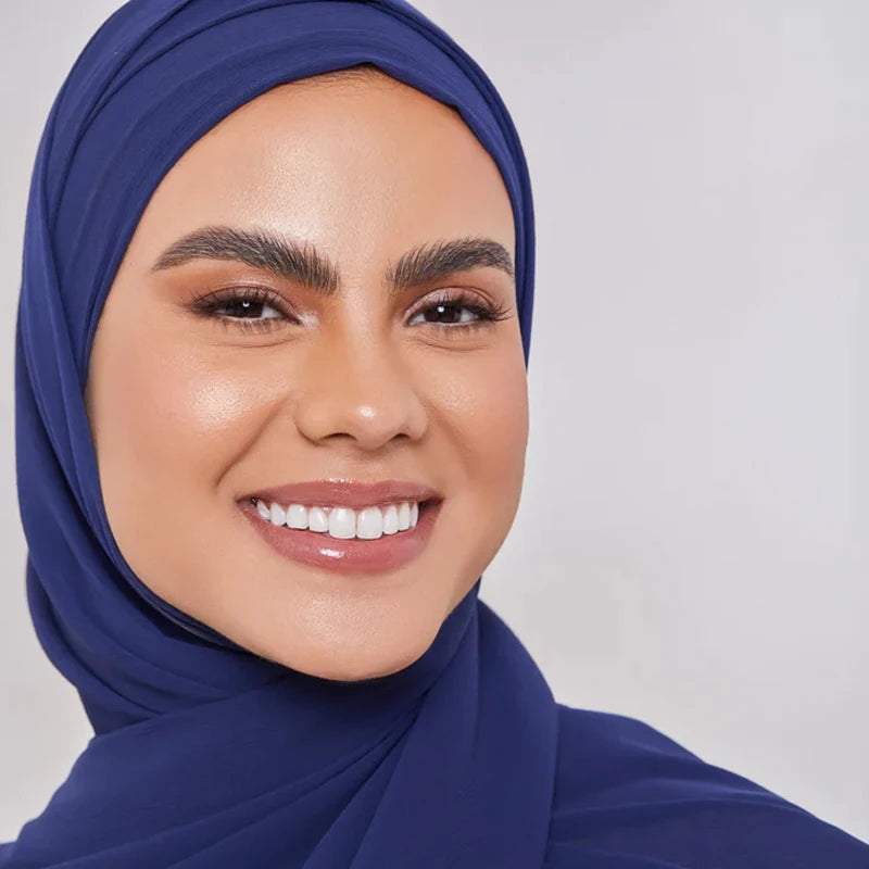 USA Small MOQ Custom Georgette Crepe Hijab Malaysia Muslim Women Shawl Head Scarf Plain Chiffon Crinkle Hijab