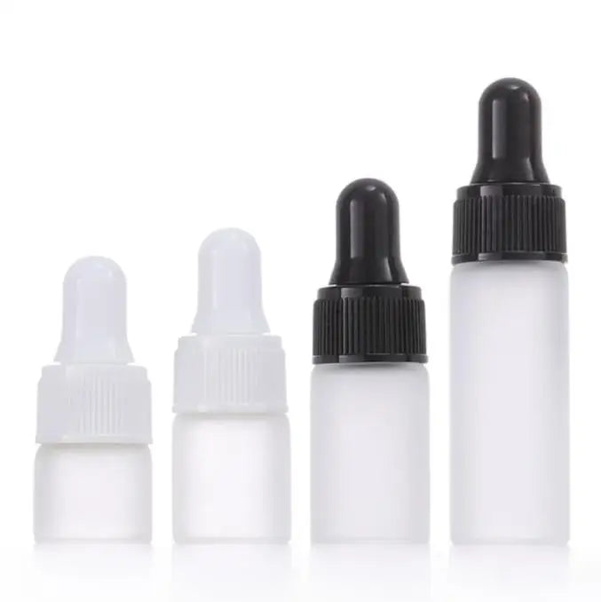 1ml 2ml 3ml 5ml Thin Frosted White Glass Dropper Bottle Sample Travel Cosmetics Bottle