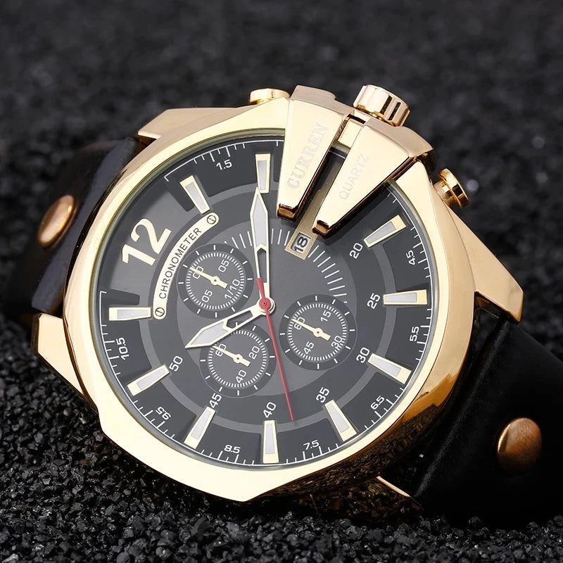 CURREN Men Watch 8176 Hot Sale Charm Male Leather Wristwatches Simple Quartz Waterproof Watches Wrist Montre Homme Clock