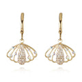 Wholesale Classic Animal Design Alloy Drop Earrings Gold Plated Copper Zircon Shell Dangle MegaBDM