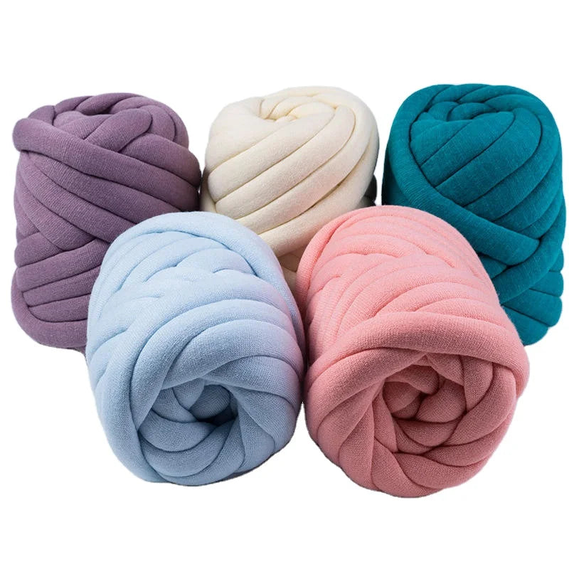 Yarn Craftsman 3CM Giant Polyester Iceland Core Spun Yarn Super Chunky DIY Velvet Tube T-shirt Yarn for Pet