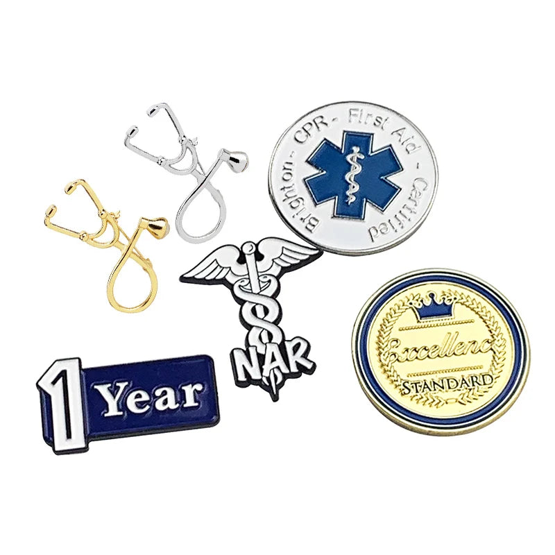 Bulk Custom Enamel Pin Metal Badge Medical Doctor Nurses Clothes Brooch Lapel Pins
