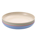 4 PCS Eco-Friendly Biodegradable Plastic Dinner Plates Kids Dishware Set with Wheat Straw Cookware Dishess
