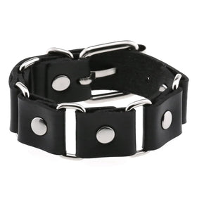 Whole Sale Personalized Buckle Bracelet Punk Gothic Creative PU Leather Splice Adjustable Bangle Bracelet