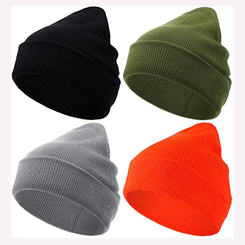 Wholesale Bulk Cold Weather Unisex Winter Knitted Beanies Hat With Custom Your Own logo