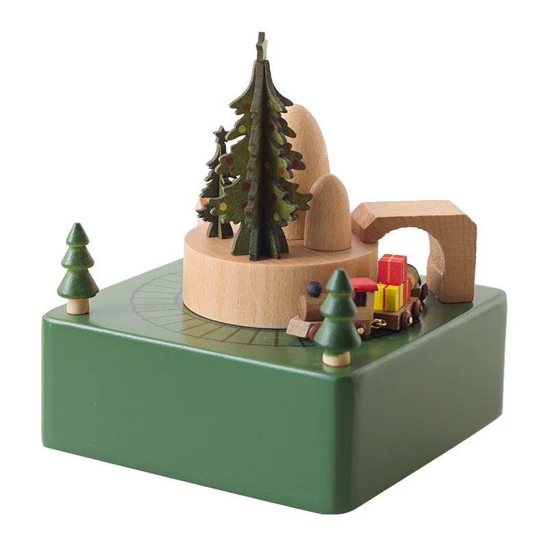 Music Box Christmas Tree Great Gift Christmas Tree Snowman Rotating Train Music Box Christmas Ornament