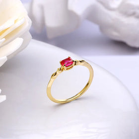 Romantic love Bulk Hand Sterling Silver 925 Proposal Red Corundum Ruby Ring for Women Wedding Engagement Anniversary Gift
