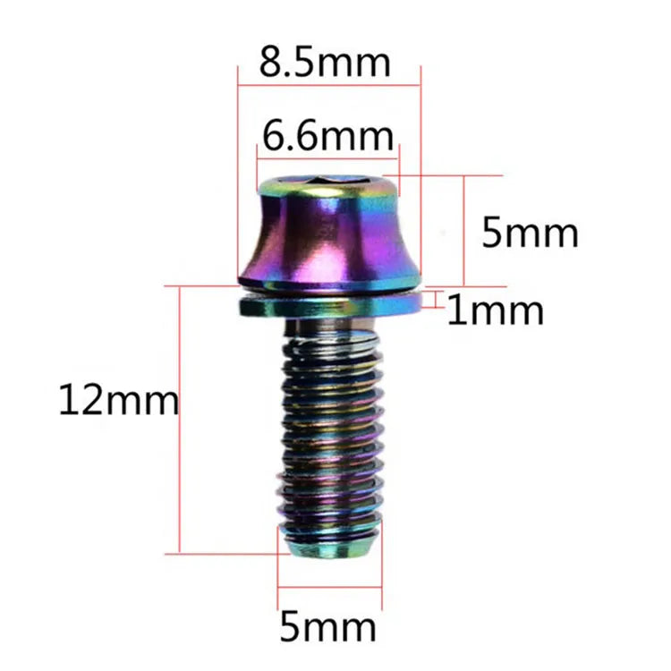 Grade 5 Titanium GR5 Bottle Cage Screw M5X12MM with Socket Head