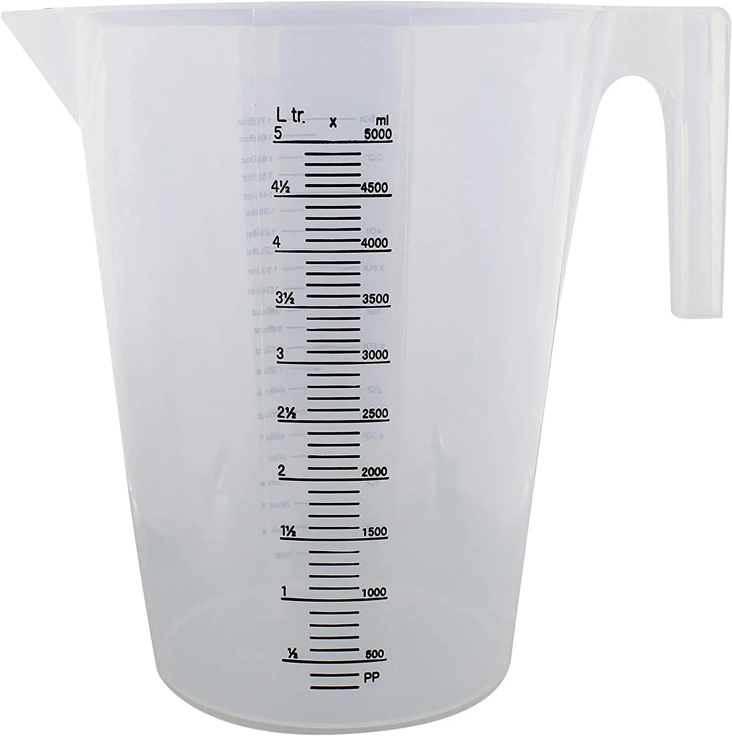 Custom Measuring Jug Clear Plastic Pitcher 500ML 1000ML 2000ML 3000ml 5000ML Measuring Cups with Handle for Bake Milk Tea Shop