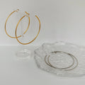2024 Dazan Summer 18k Gold Plated Unique Hypoallergenic Stainless Steel Gypsy Minimalist Dancer 65MM Large Thin Earrings Women