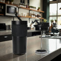 France 16oz Double Wall Vacuum Stainless Steel Coffee Tumbler Non-Slip Silicone Sleeve Leakproof Flip Office Cup