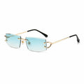 STORY DF6078 Retro Frameless Cut Edge Sunglasses Women Designer Small Frame Shades Rimless Rectangle Luxury Metal Sun Glasses