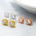Cubic Zircon Stud Earring Findings Jewelry Making Supplies 925 Sterling Silver Jewelry Findings Components