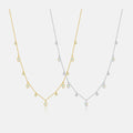 FUAMAY Collier Fashion 18K Gold Plated 925 Sterling Silver Necklace Marquise Moonstone Necklace for Birthday Gifts