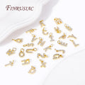 18K Gold Plated Copper DIY Women's Necklace Fashionable Inlay Zircon Letter Pendants A-Z Alphabet Charms Jewelry Making Supplies