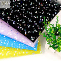 Nanyee Textile Light Weight Iridescent Heart Bonded Embellished Tulle Fabric