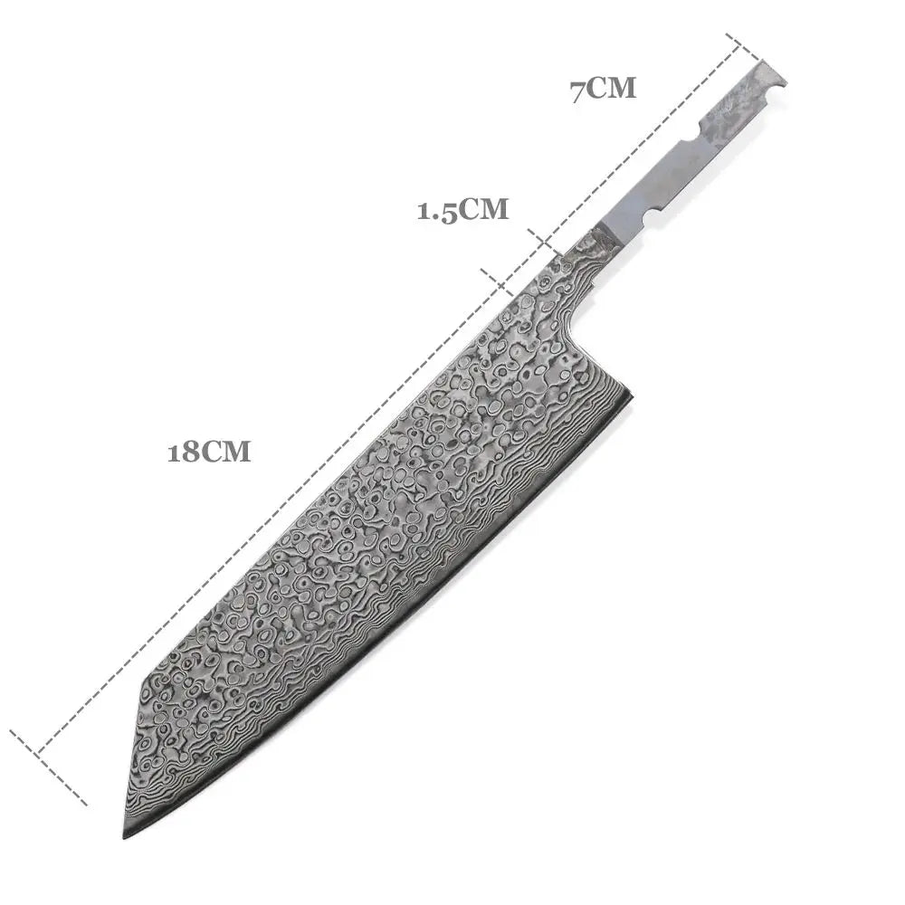 Popular Acid VG-10 Damascus Carbon Steel Kitchen Chef Knife Set Blades for Custom Knife Making