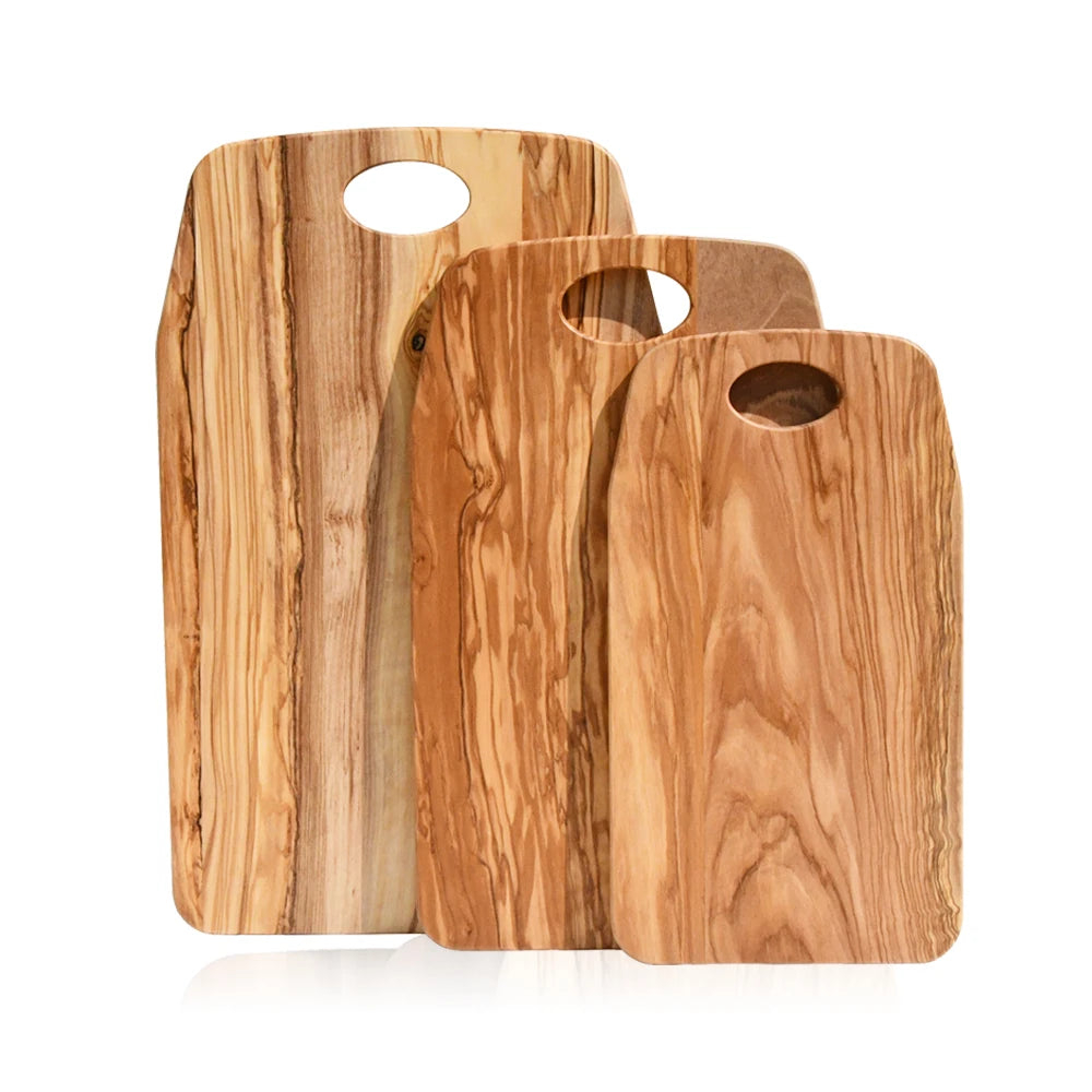 Uiifan Assorted Size Bamboo Cutting Board Set 3-Piece Wood Charcuterie Serving Boards with Handle