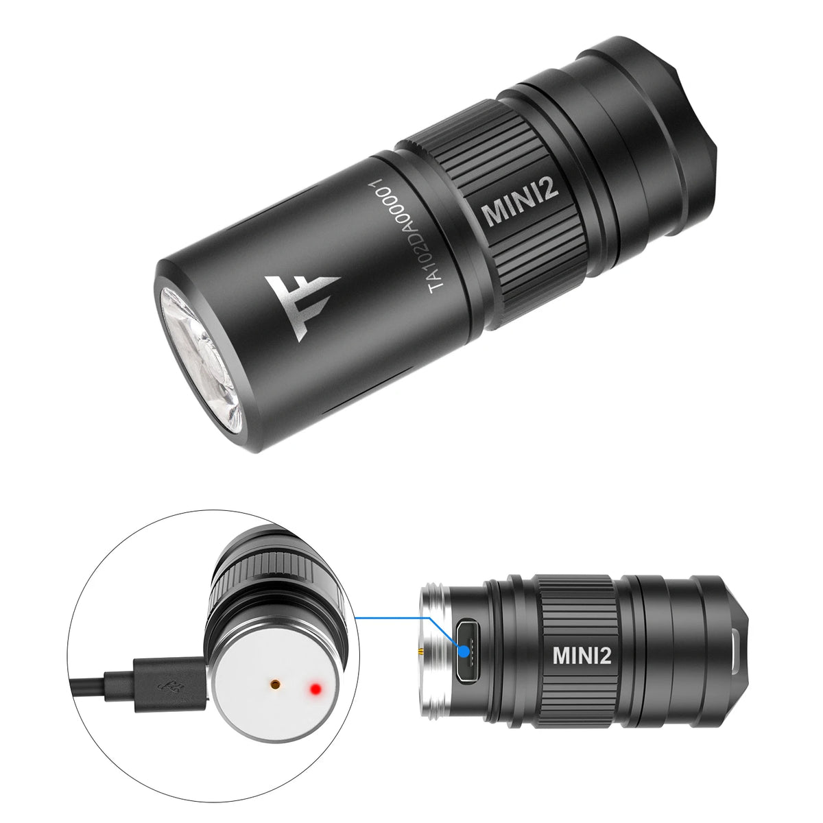 For Mini2 Edc Secure Durable IP68 Aluminum Alloy USB Rechargeable Mini Linternas Flashlight