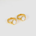 Wholesale Minimalist Stainless Steel No Tarnish Jewelry Opal Gemstone Ring for Mother Day Gift