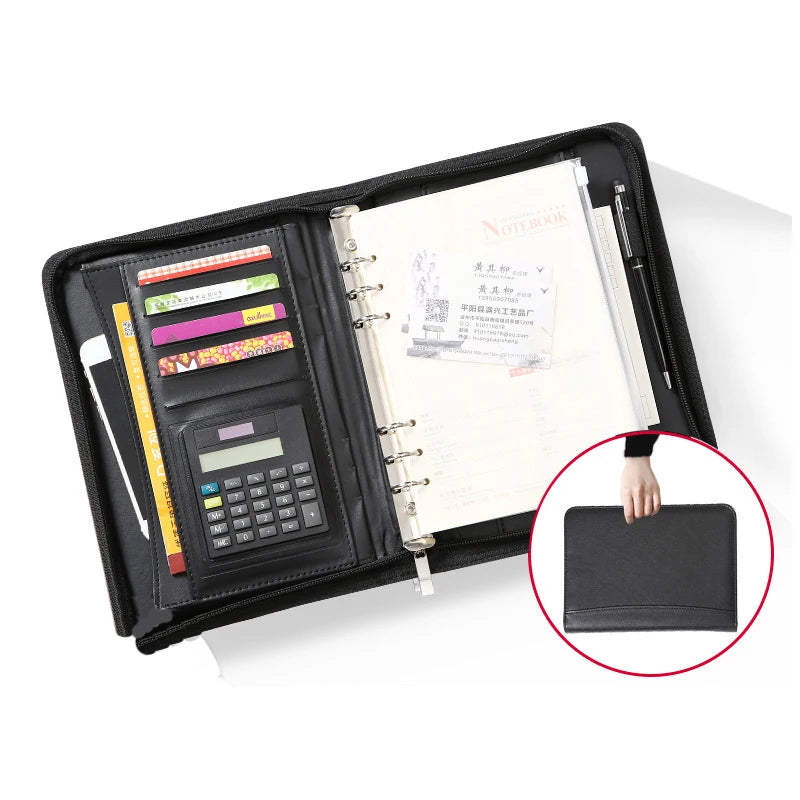 Notebook Stationery Loose Leaf Book A5 Business Manager Folder B5 Creative Zipper Bag Office Meeting Minutes