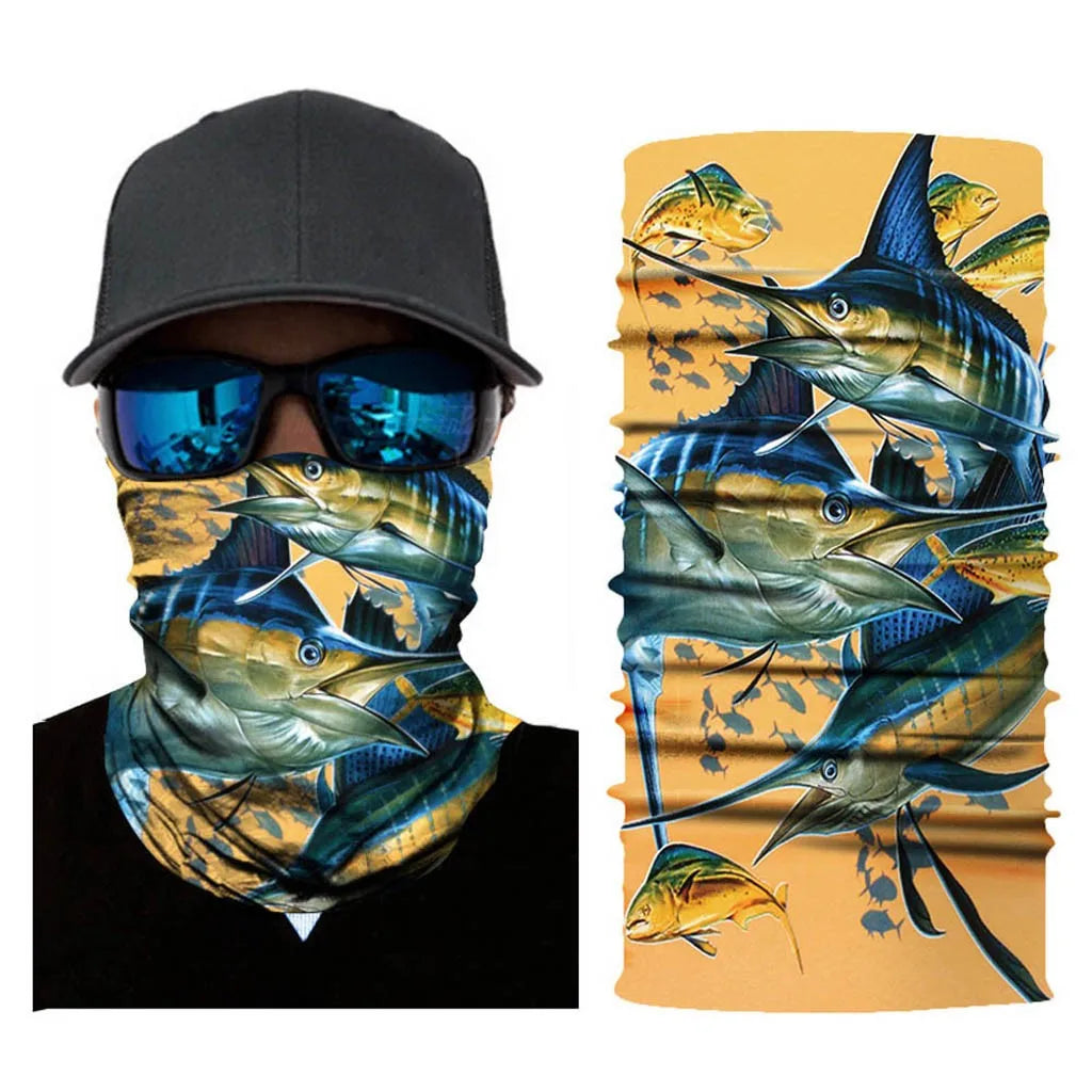 New Fashion 3D Multi Function Leaf & Dot Pattern Seamless Neck Gaiter Bandana for Men Outdoor Use 100% Polyester Microfiber
