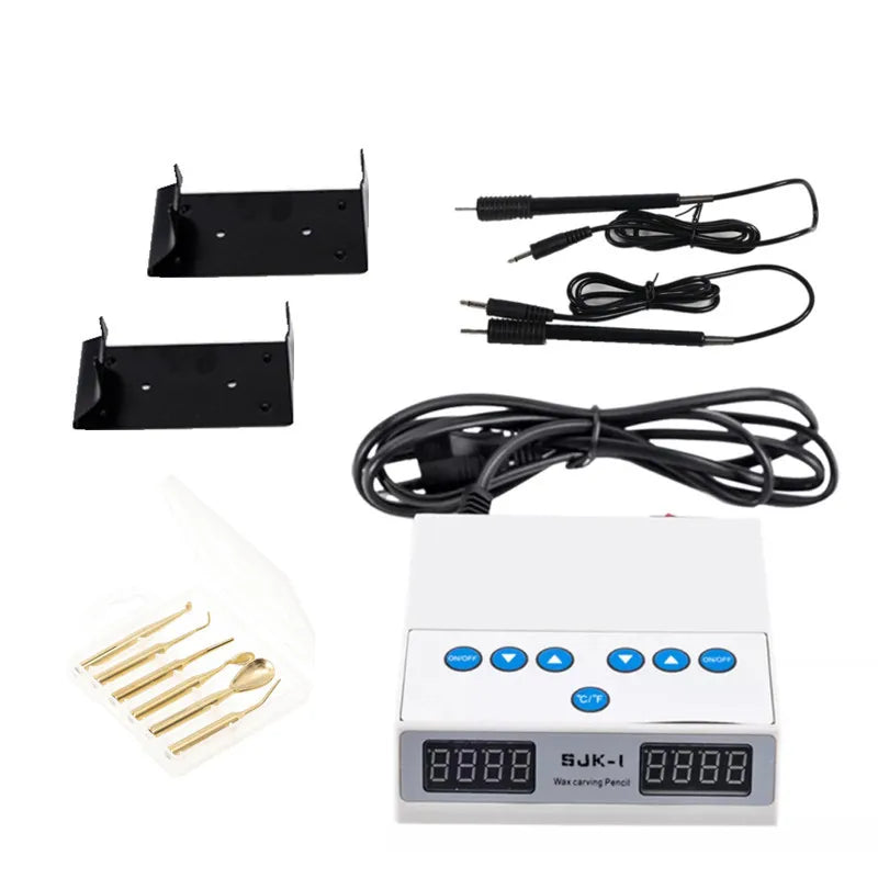 Ultra-thin Dental Electric Wax Knife Digital Display Double Pen with 6Pcs Wax Tips Dental Technician Wax Carving Pencil