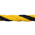 3 Strand Twisted Polyethylene Tiger Rope Yellow and Black Roll Packed