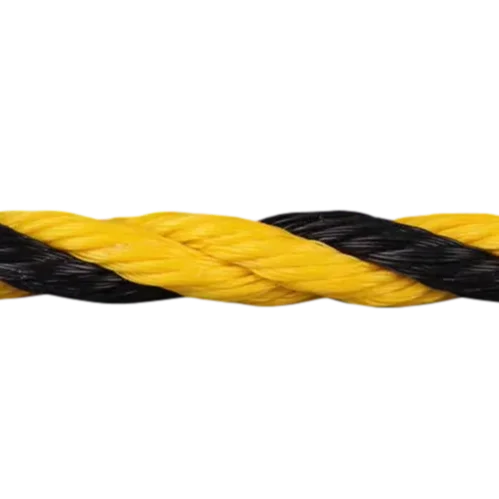 3 Strand Twisted Polyethylene Tiger Rope Yellow and Black Roll Packed