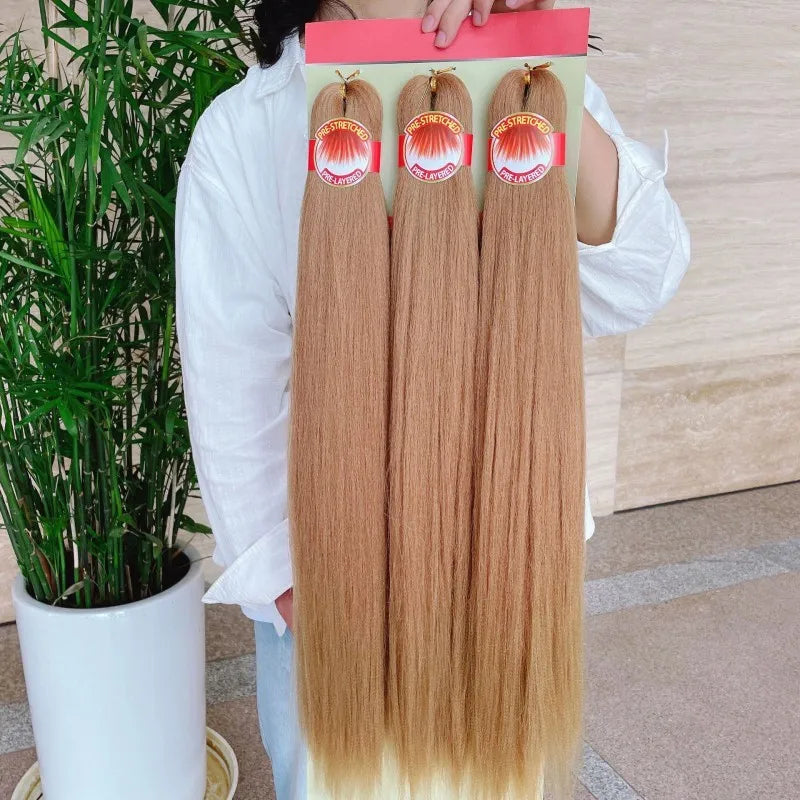 3pcs/pack Kankelon Women Braiding Hair Pre Stretch 52inch Long Braiding Hair Pre Stretched Braiding Hair