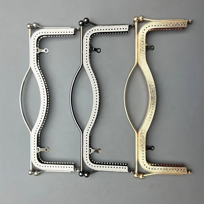 New Type 27cm 17cm Wallet Hand Pull Accessories Retro Bag Handles Lock Clasp Buckle Purse Frame