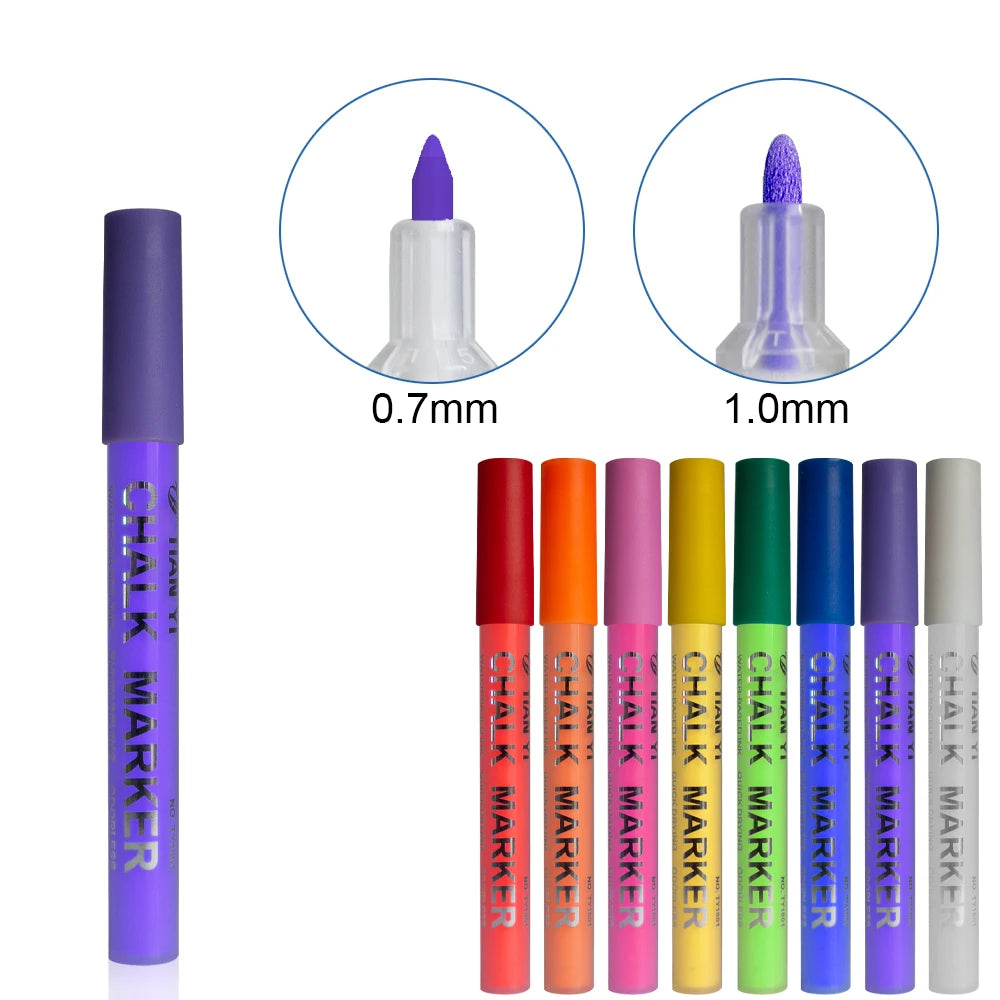 Multi-color Liquid Chalk Marker Pen Set LED Board Marker Pen Set Water Based Erasable DIY Drawing Marker Pen