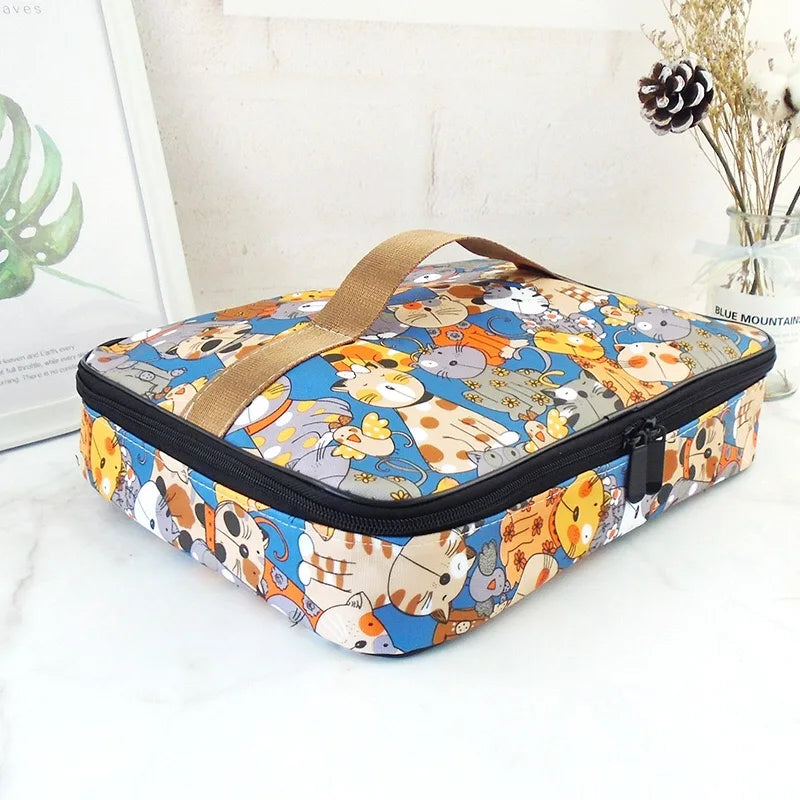 OEM Cartoon Design Thermal Lunch Bag Waterproof Animal Prints Insulated Picnic Tote Cooler Bag Customized Color Logo 32x25x7CM