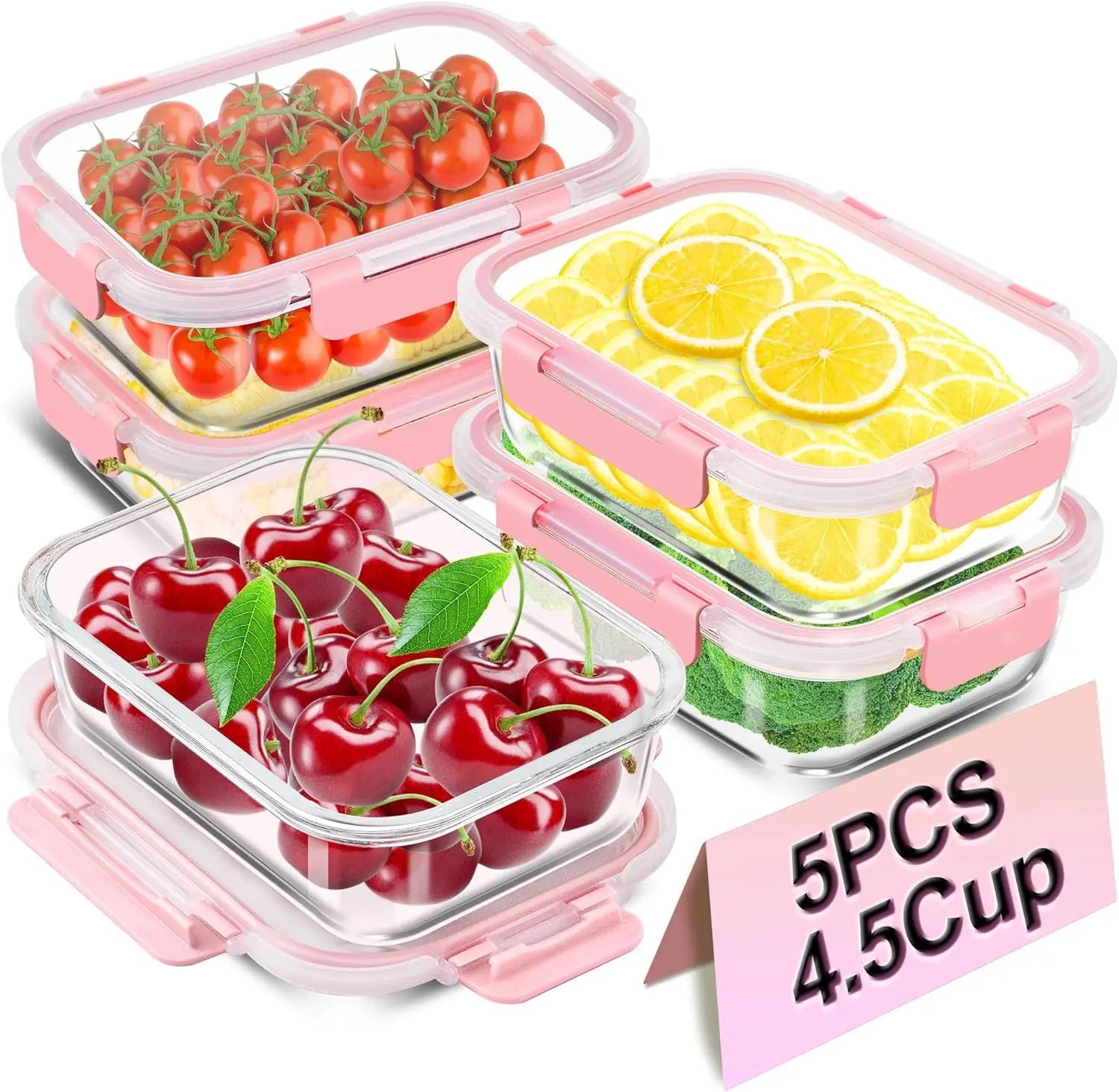Glass Food Storage Containers with Lids 36oz Glass Meal Prep Containers Reusable Glass Bento Boxes for Adults