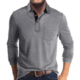 Wholesale Customized Long Sleeved T-shirts for Men's Polo Shirts Autumn and Winter Base Shirts Long Sleeved Polo Shirts