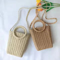 2026 New Eco-Friendly Durable Hand-Carried Dual-Use Straw Woven Bag for Women Beach Vacation with Zipper Closure Soft
